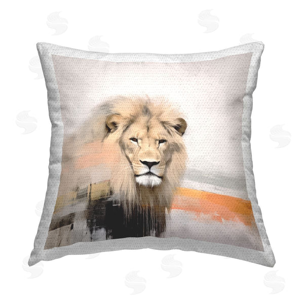 Stupell Industries Irena Orlov | Abstract Lion Wildlife Printed Throw Pillow