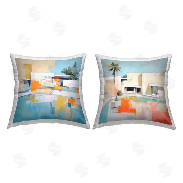 Stupell Industries Irena Orlov | Abstract Modern Tropical House Printed Throw Pillow Set