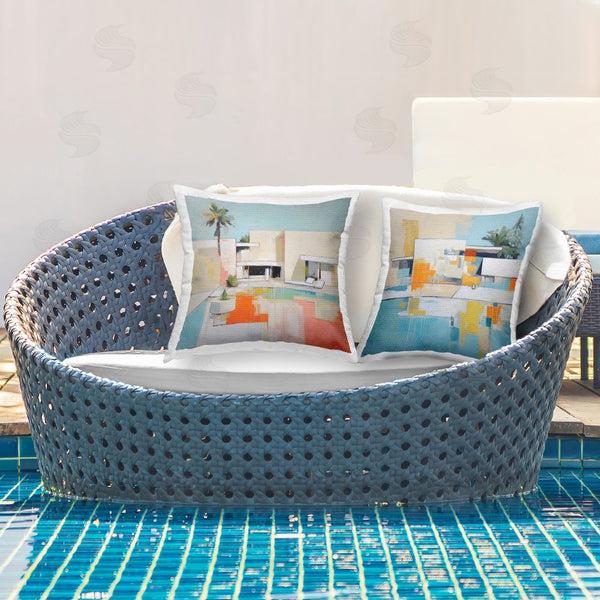Stupell Industries Irena Orlov | Abstract Modern Tropical House Printed Throw Pillow Set