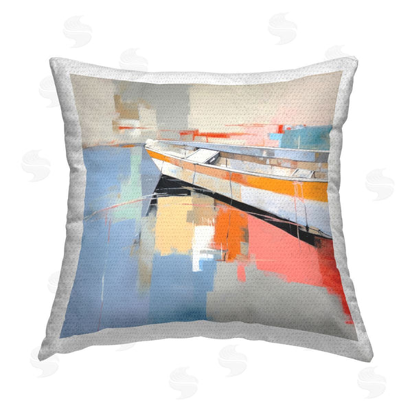 Stupell Industries Irena Orlov | Abstract Nautical Boat Printed Throw Pillow