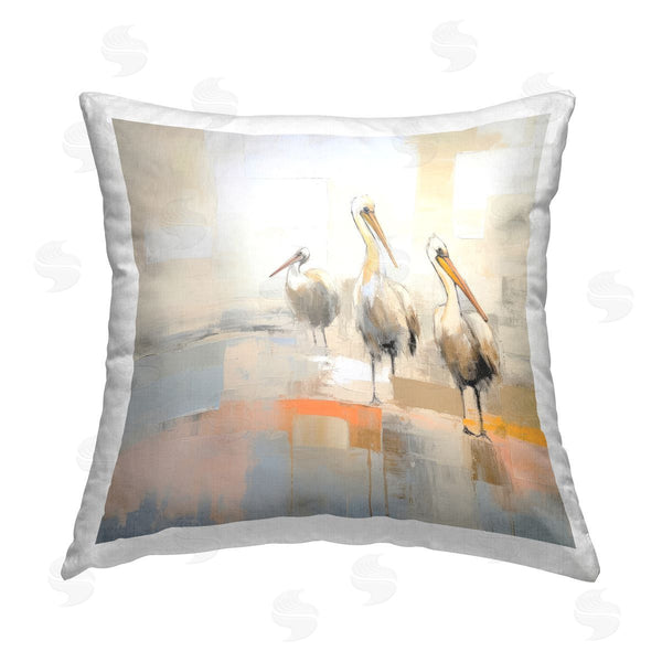 stupell industries Irena Orlov | Abstract Nautical Pelicans Printed Throw Pillow