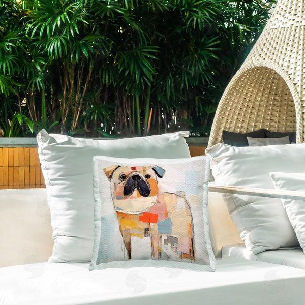 Stupell Industries Irena Orlov | Abstract Patterned Pug Printed Throw Pillow