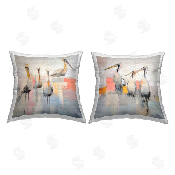 Stupell Industries Irena Orlov | Abstract Pelican Bird Printed Throw Pillow Set