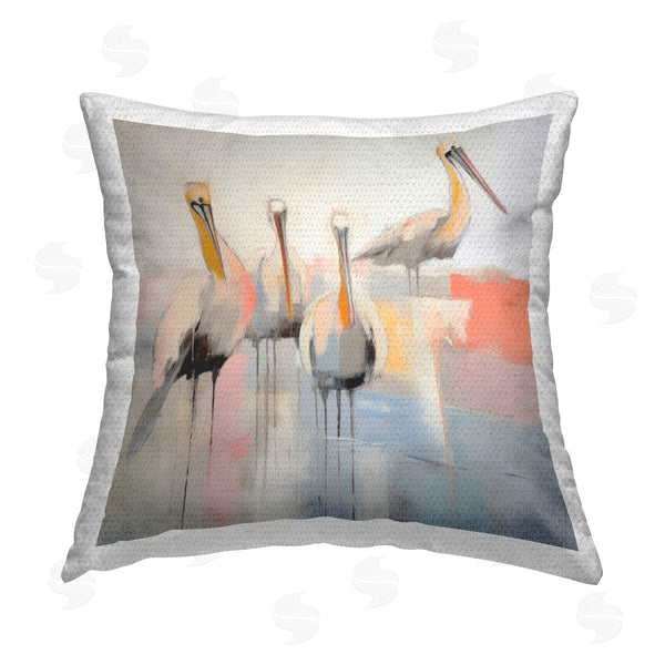 Stupell Industries Irena Orlov | Abstract Pelicans Scene Printed Throw Pillow