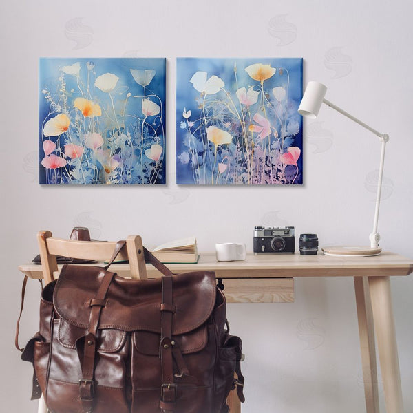 Stupell Industries Irena Orlov | Abstract Poppies On Blue Wall Art
