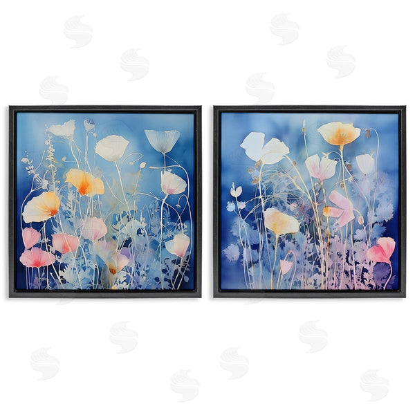 Stupell Industries Irena Orlov | Abstract Poppies On Blue Wall Art