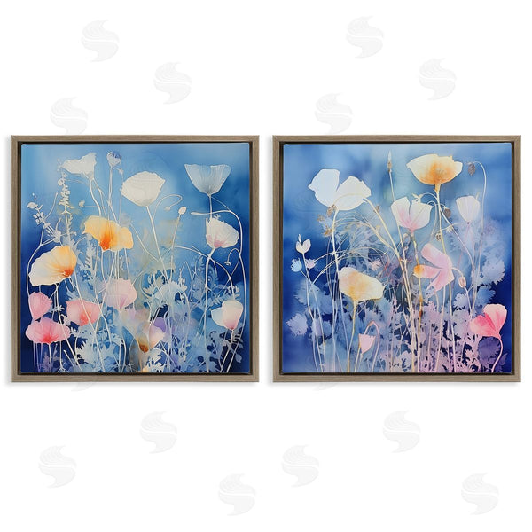 Stupell Industries Irena Orlov | Abstract Poppies On Blue Wall Art