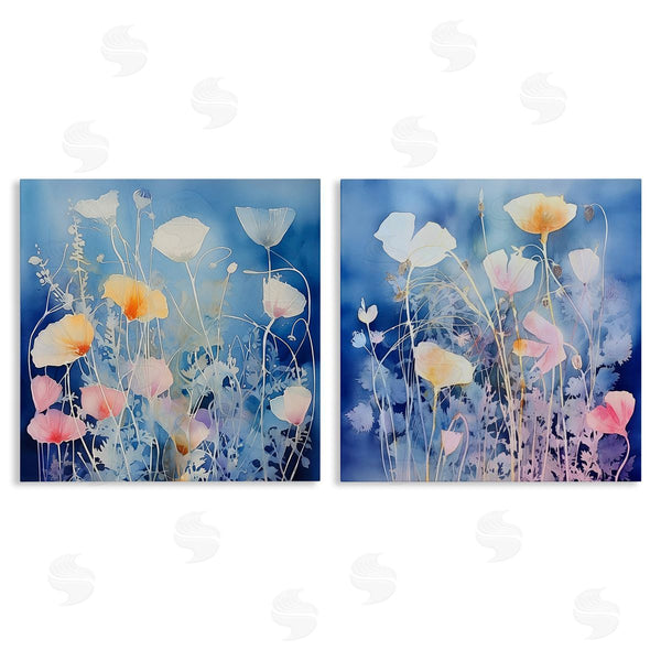 stupell industries Irena Orlov | Abstract Poppies on Blue Wall Art