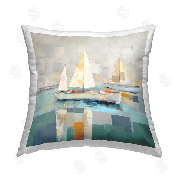 stupell industries Irena Orlov | Abstract Sailboat Fleet Printed Throw Pillow