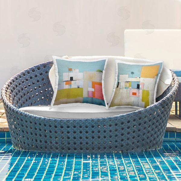 Stupell Industries Irena Orlov | Abstract Square Block Apartment Printed Throw Pillow Set