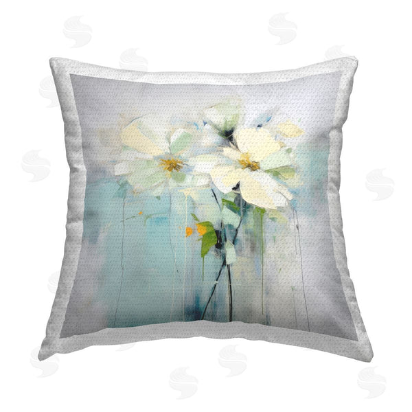 Stupell Industries Irena Orlov | Abstract White Florals Printed Throw Pillow