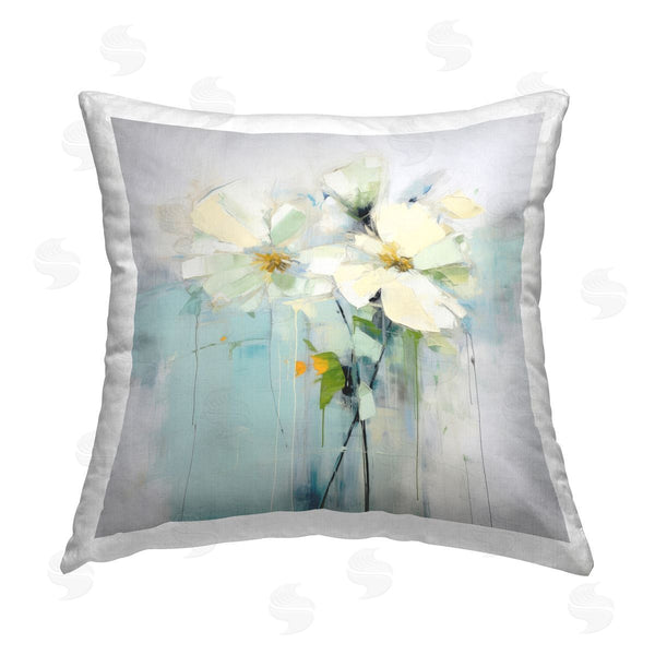 stupell industries Irena Orlov | Abstract White Florals Printed Throw Pillow