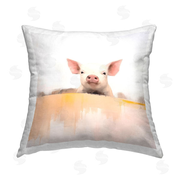 stupell industries Irena Orlov | Baby Farm Pig Printed Throw Pillow