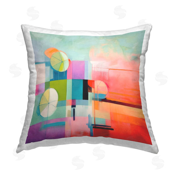 stupell industries Irena Orlov | Beach Umbrellas Abstraction Printed Throw Pillow