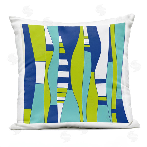 Stupell Industries Irena Orlov | Blue Green Modern Wavy Shapes Printed Throw Pillow