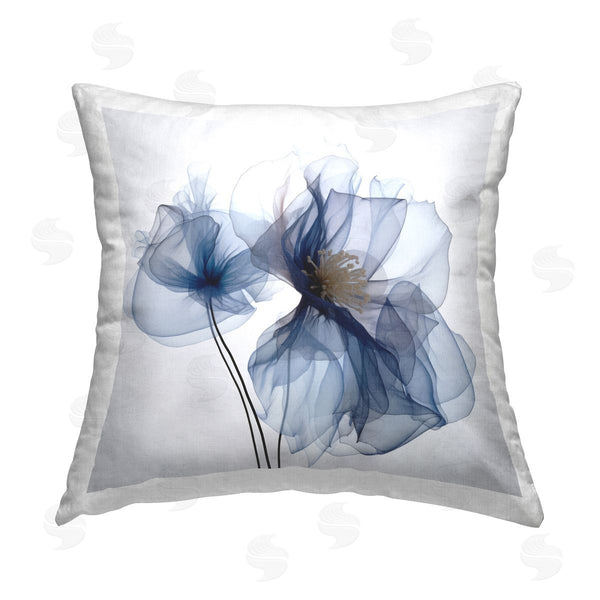 stupell industries Irena Orlov | Blue Modern Poppy Printed Throw Pillow