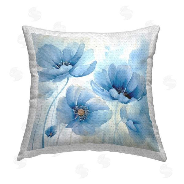 Stupell Industries Irena Orlov | Blue Poppies Ombre Printed Throw Pillow
