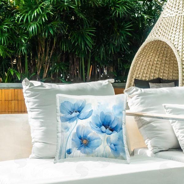 Stupell Industries Irena Orlov | Blue Poppies Ombre Printed Throw Pillow