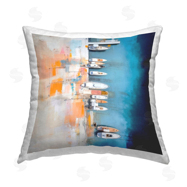stupell industries Irena Orlov | Boat Harbor Aerial View Printed Throw Pillow