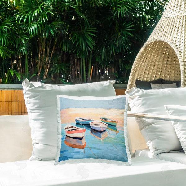 Stupell Industries Irena Orlov | Boat Reflection Shore Printed Throw Pillow