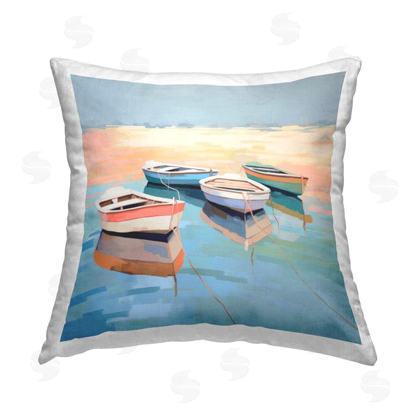 stupell industries Irena Orlov | Boat Reflection Shore Printed Throw Pillow