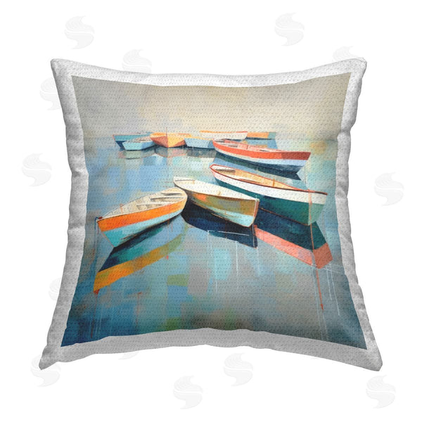 Stupell Industries Irena Orlov | Boats On Shoreline Printed Throw Pillow