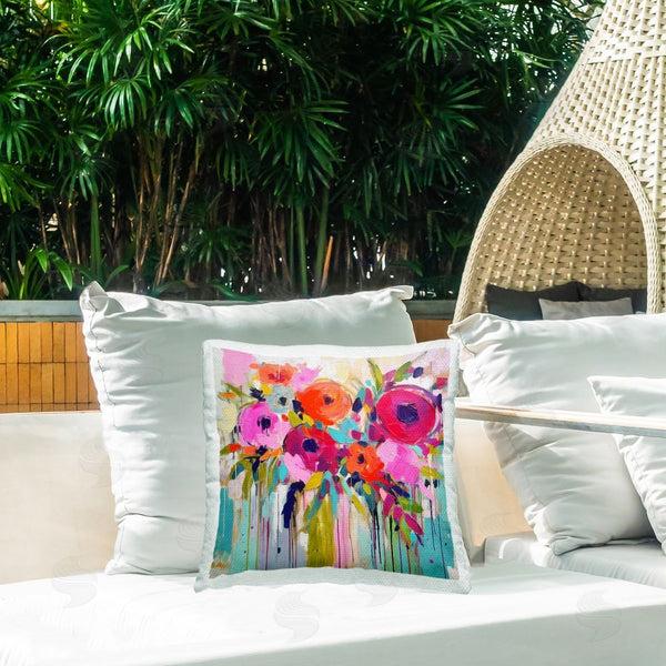 Stupell Industries Irena Orlov | Bold Drip Roses Printed Throw Pillow