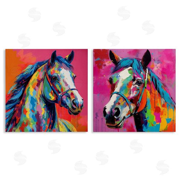stupell industries Irena Orlov | Bright Neon Horse Portrait Wall Art