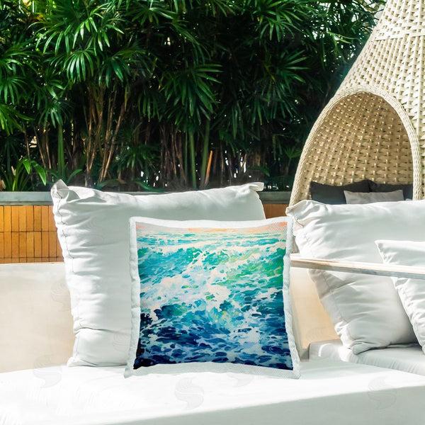 Stupell Industries Irena Orlov | Cascading Ocean Splash Printed Throw Pillow