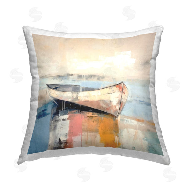 stupell industries Irena Orlov | Charming Coastal Boat Printed Throw Pillow