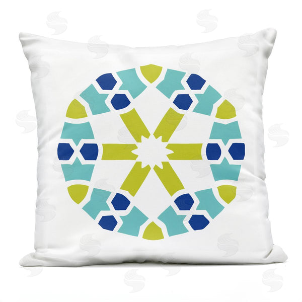 Stupell Industries Irena Orlov | Circular Blue & Green Medallion Printed Throw Pillow
