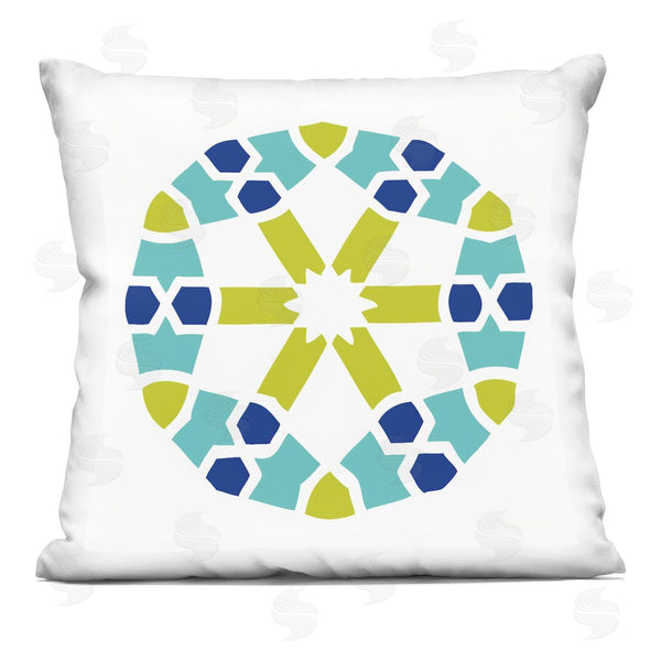 stupell industries Irena Orlov | Circular Blue & Green Medallion Printed Throw Pillow