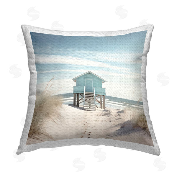 Stupell Industries Irena Orlov | Coastal Lookout Hut Printed Throw Pillow