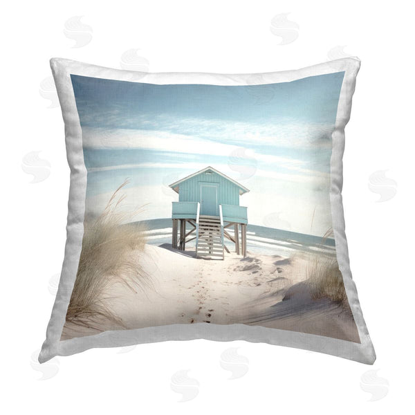 stupell industries Irena Orlov | Coastal Lookout Hut Printed Throw Pillow