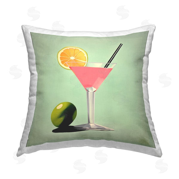 stupell industries Irena Orlov | Cocktail Bliss on Green Printed Throw Pillow