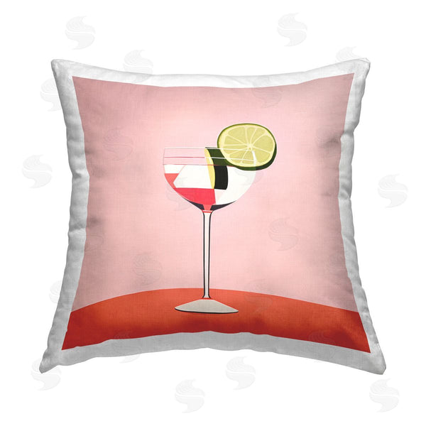stupell industries Irena Orlov | Cocktail With Lime Printed Throw Pillow