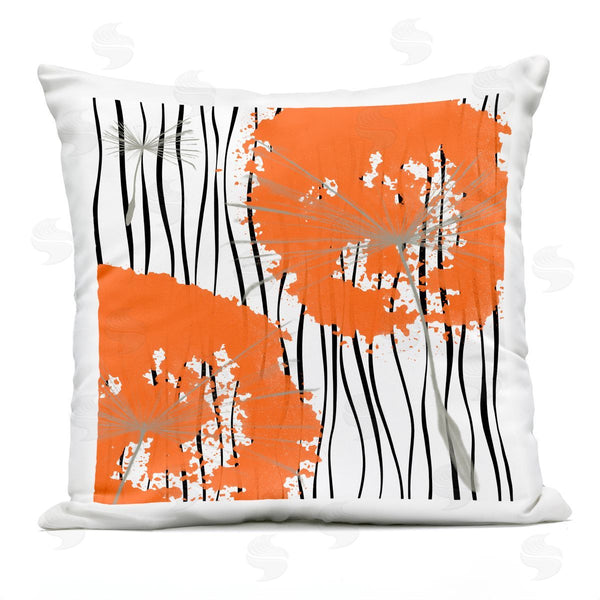 Stupell Industries Irena Orlov | Contemporary Orange Dandelion Bloom Printed Throw Pillow