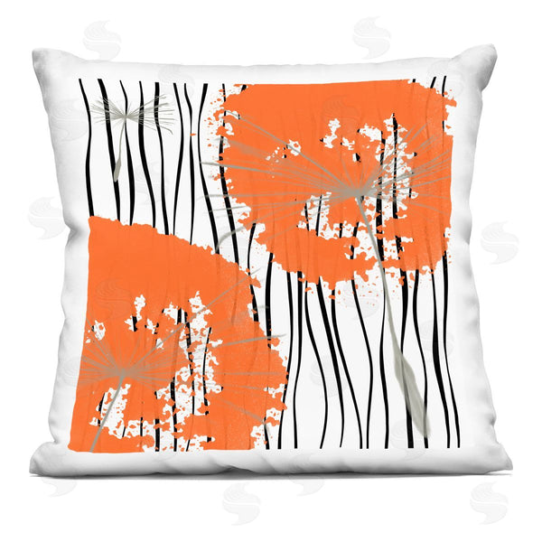 stupell industries Irena Orlov | Contemporary Orange Dandelion Bloom Printed Throw Pillow