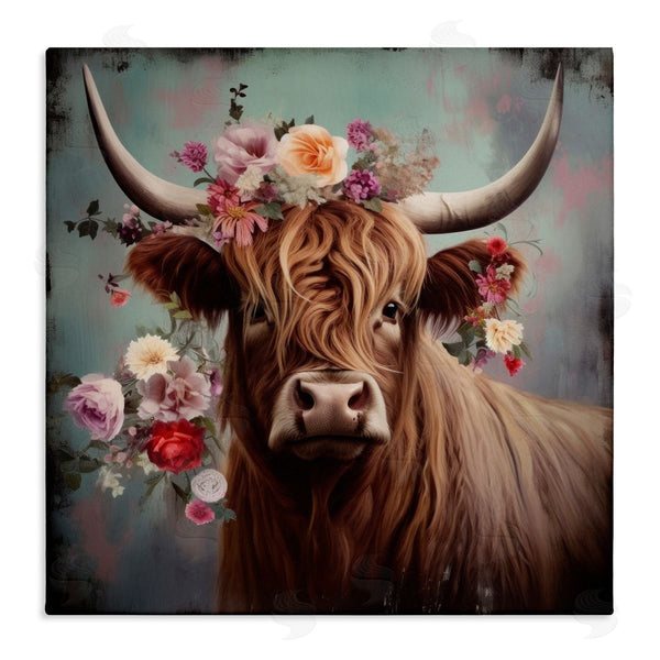 stupell industries Irena Orlov | Cow with Vintage Florals