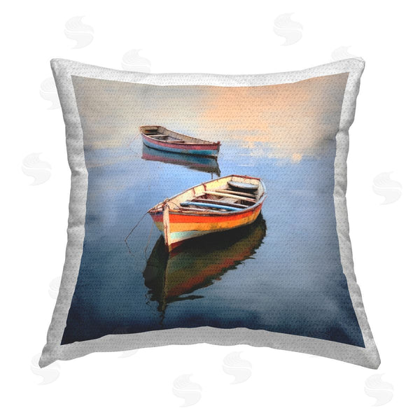 Stupell Industries Irena Orlov | Dinghy Boats Scenery Printed Throw Pillow