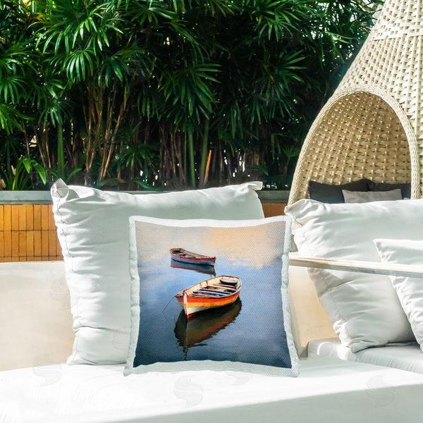 Stupell Industries Irena Orlov | Dinghy Boats Scenery Printed Throw Pillow