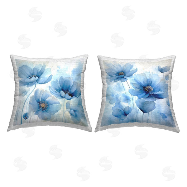Stupell Industries Irena Orlov | Fading Blue Flower Petals Printed Throw Pillow Set