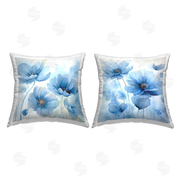stupell industries Irena Orlov | Fading Blue Flower Petals Printed Throw Pillow Set