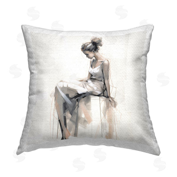 Stupell Industries Irena Orlov | Female Portrait Impression Printed Throw Pillow