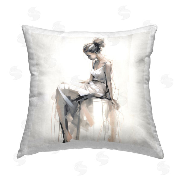 stupell industries Irena Orlov | Female Portrait Impression Printed Throw Pillow
