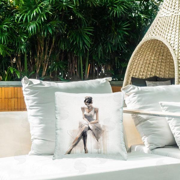 Stupell Industries Irena Orlov | Female Sitting Portrait Printed Throw Pillow