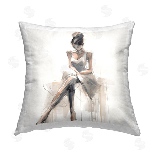 stupell industries Irena Orlov | Female Sitting Portrait Printed Throw Pillow