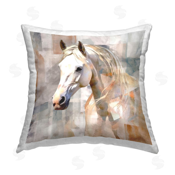 stupell industries Irena Orlov | Geometric Rustic Horse Printed Throw Pillow