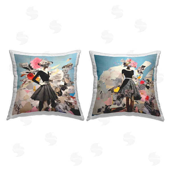 Stupell Industries Irena Orlov | Glam Fashion Figure Pose Printed Throw Pillow Set