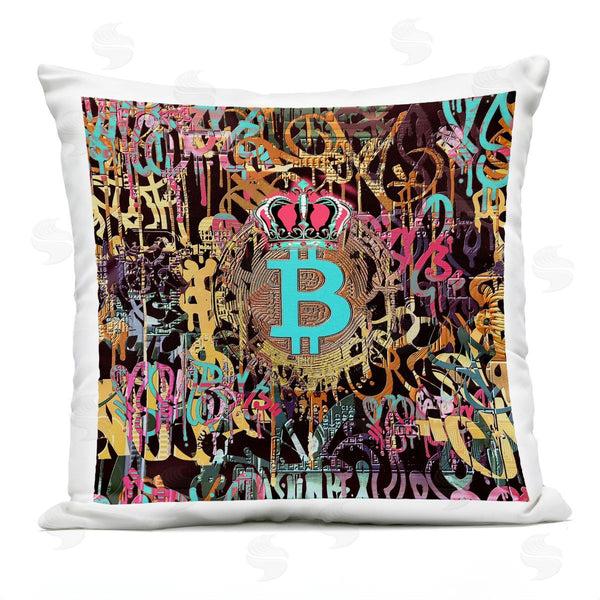 Stupell Industries Irena Orlov | Graffiti Style Bitcoin Crown Printed Throw Pillow